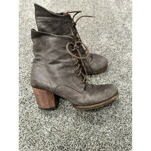Argila Women’s Brown Grey Leather Ankle Boots Size 37.5